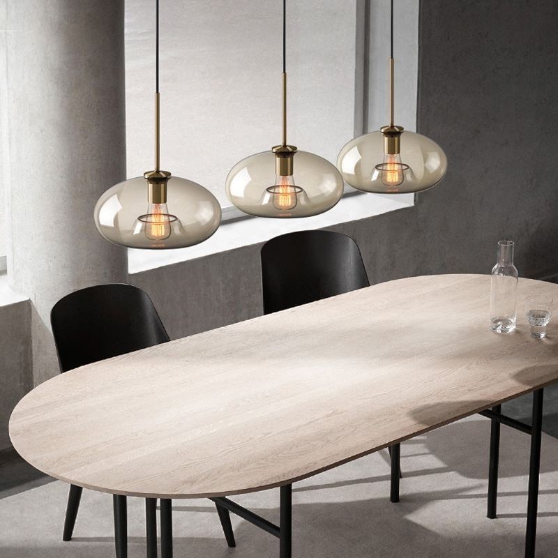 Lámpara colgante clásica de cristal de 3 luces, accesorio de iluminación para cafetería
