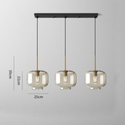 Lámpara colgante clásica de cristal de 3 luces, accesorio de iluminación para cafetería