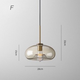 Lámpara colgante clásica de cristal de 3 luces, accesorio de iluminación para cafetería