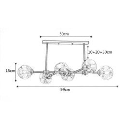 Lámpara de techo de cristal moderna de 6 luces Magic Bean