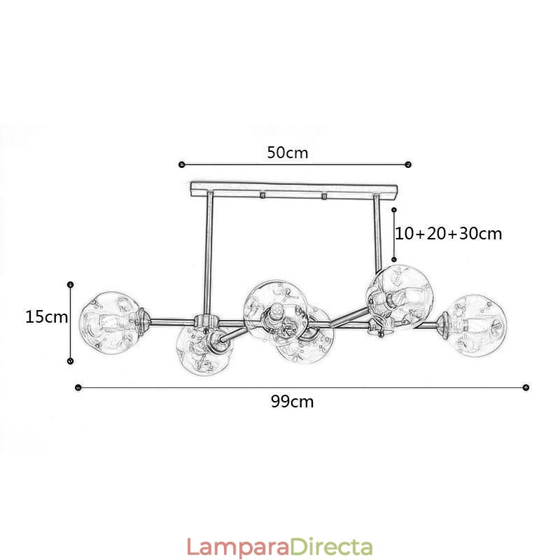 Lámpara de techo de cristal moderna de 6 luces Magic Bean