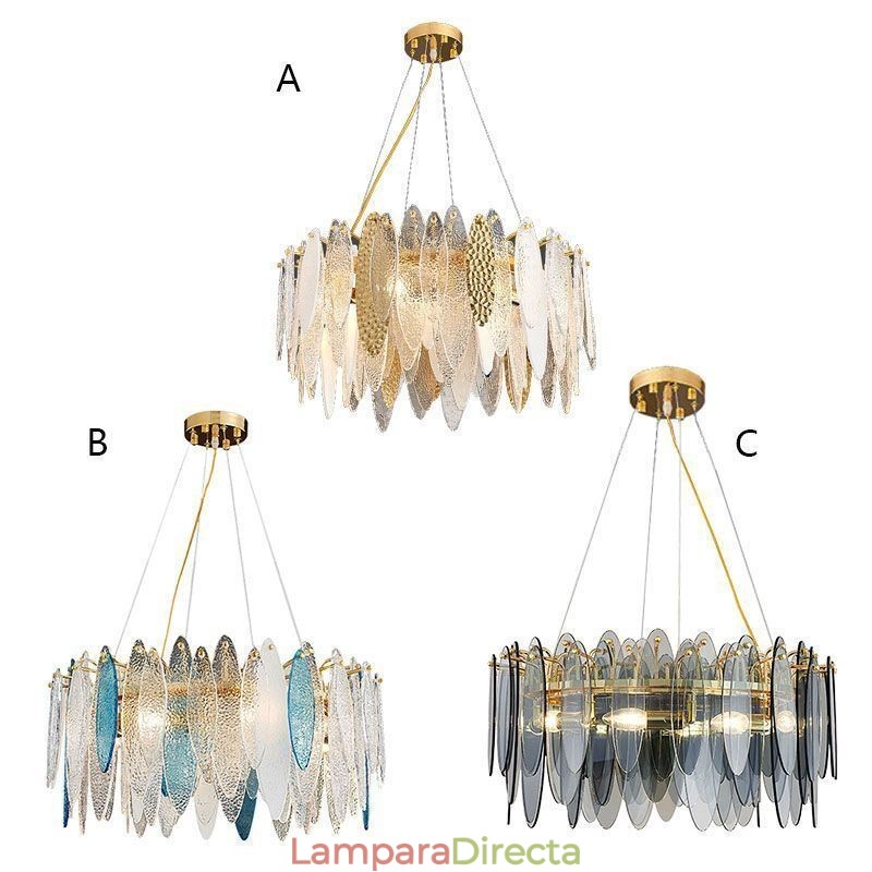 Lámpara colgante de cristal elegante y contemporánea