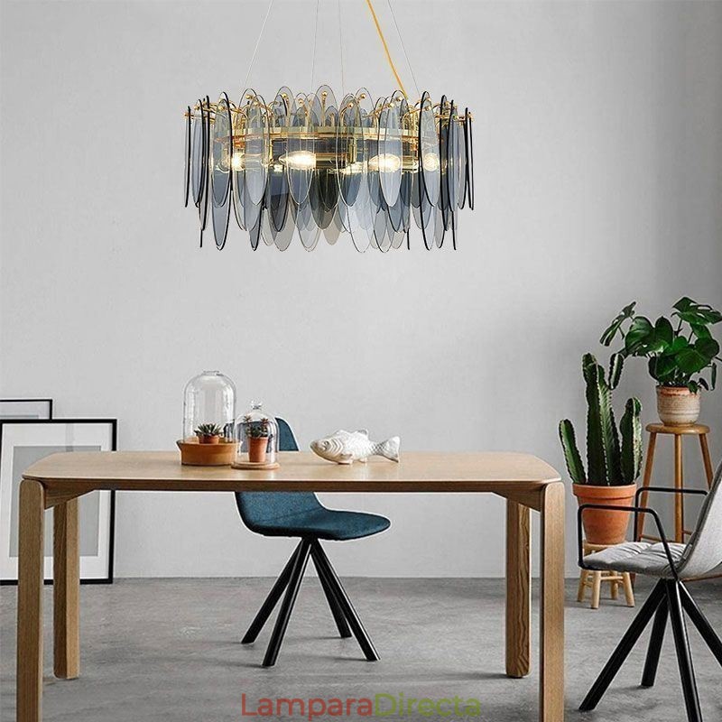 Lámpara colgante de cristal elegante y contemporánea