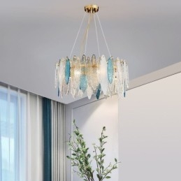 Lámpara colgante de cristal elegante y contemporánea