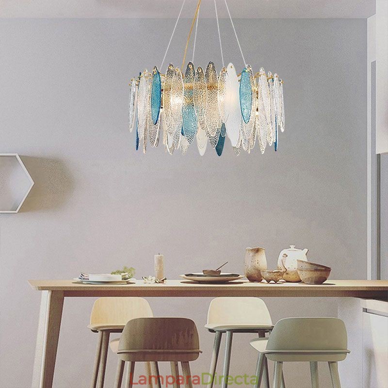 Lámpara colgante de cristal elegante y contemporánea