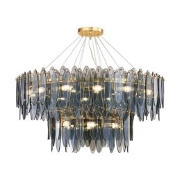 Lámpara colgante de cristal redonda moderna y elegante