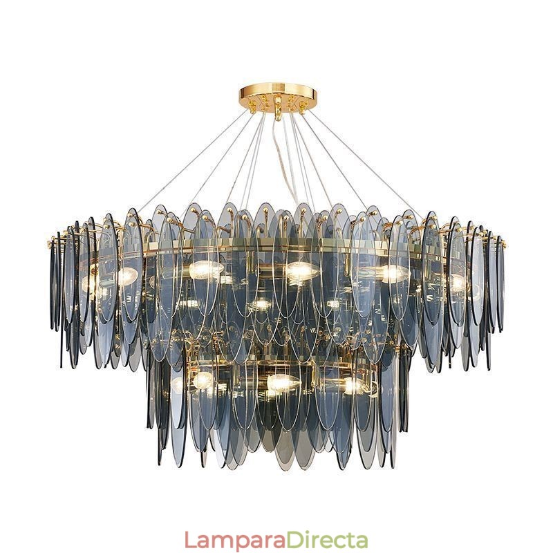 Lámpara colgante de cristal redonda moderna y elegante
