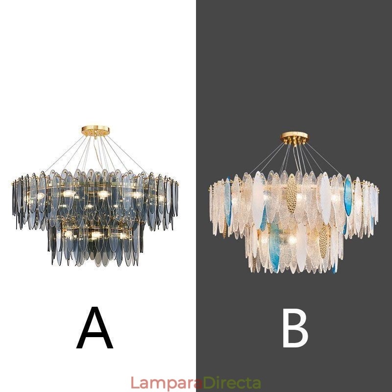 Lámpara colgante de cristal redonda moderna y elegante