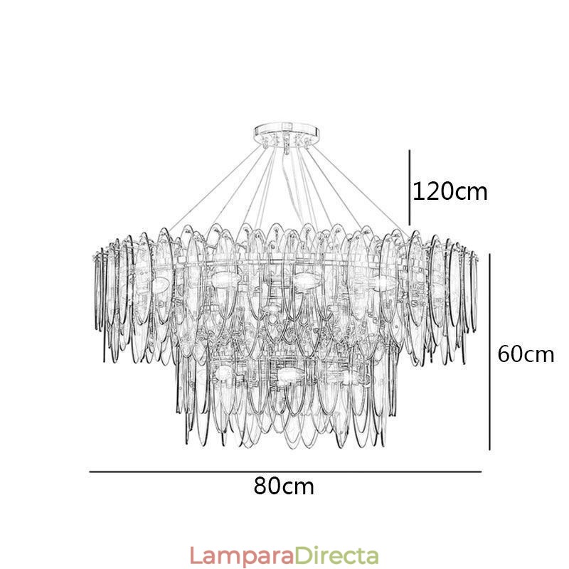 Lámpara colgante de cristal redonda moderna y elegante