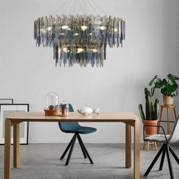 Lámpara colgante de cristal redonda moderna y elegante