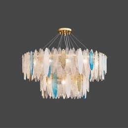 Lámpara colgante de cristal redonda moderna y elegante