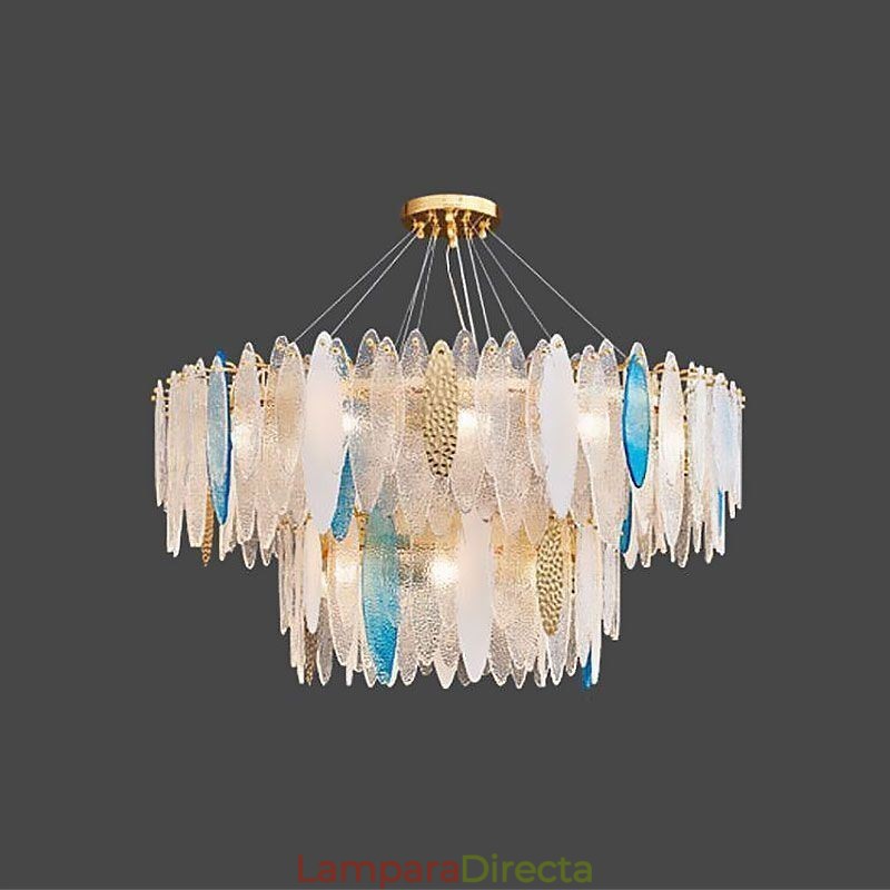Lámpara colgante de cristal redonda moderna y elegante