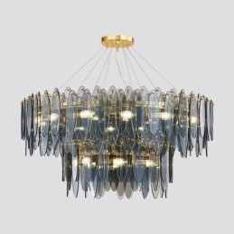 Lámpara colgante de cristal redonda moderna y elegante