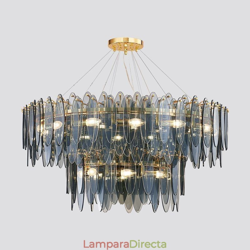 Lámpara colgante de cristal redonda moderna y elegante
