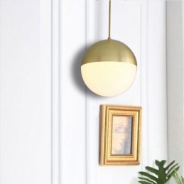 Lámpara colgante moderna con bola de cristal, ideas para isla