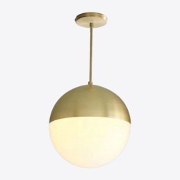 Lámpara colgante moderna con bola de cristal, ideas para isla