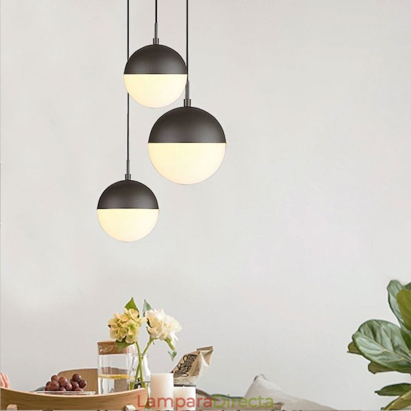 Lámpara colgante moderna con bola de cristal, ideas para isla
