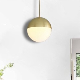 Lámpara colgante moderna con bola de cristal, ideas para isla