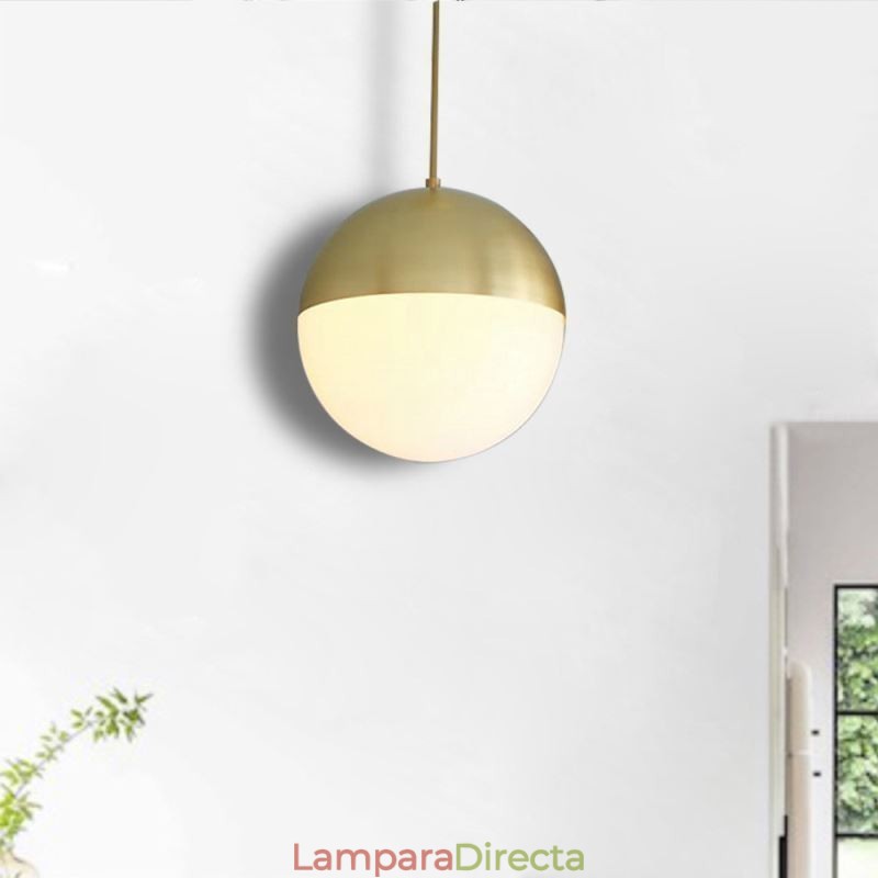 Lámpara colgante moderna con bola de cristal, ideas para isla