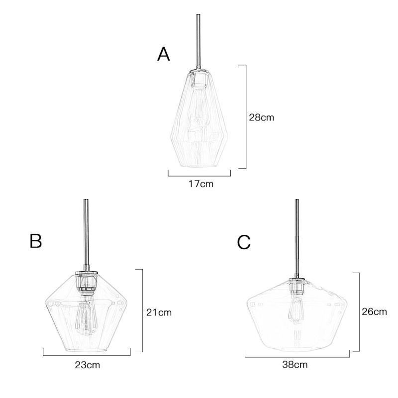 Lámpara colgante de cristal moderna y sencilla