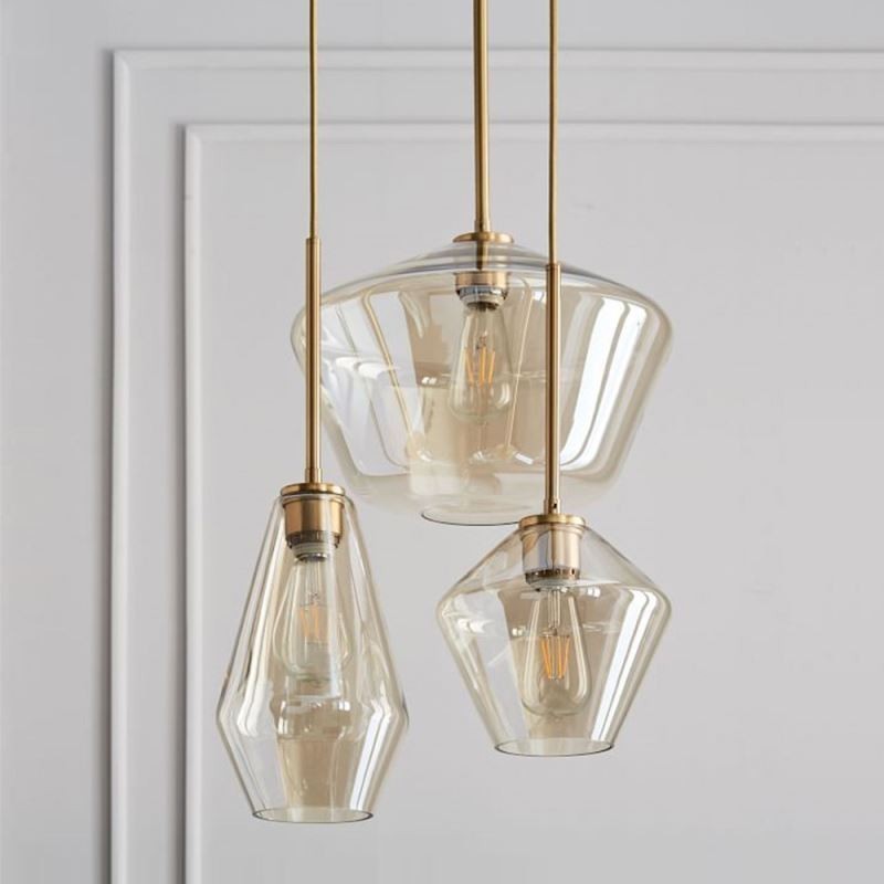 Lámpara colgante de cristal moderna y sencilla