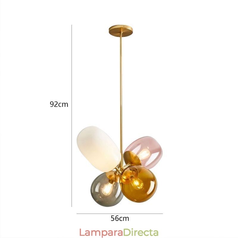 Lámpara colgante nórdica única de cristal de colores con forma de globo de princesa para niños