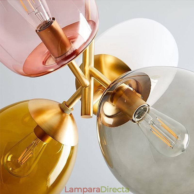 Lámpara colgante nórdica única de cristal de colores con forma de globo de princesa para niños