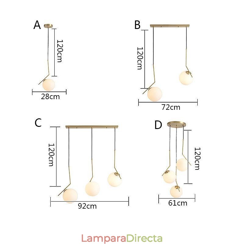Lámpara de bola de cristal tipo isla