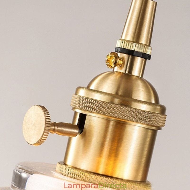 Lámpara colgante de vidrio acanalado transparente con interruptor giratorio Jelly Jar