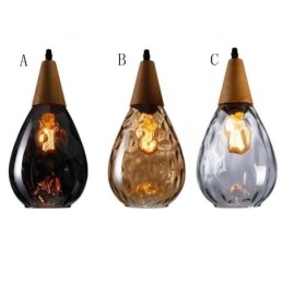 Lámpara colgante con pantalla de cristal en forma de lágrima