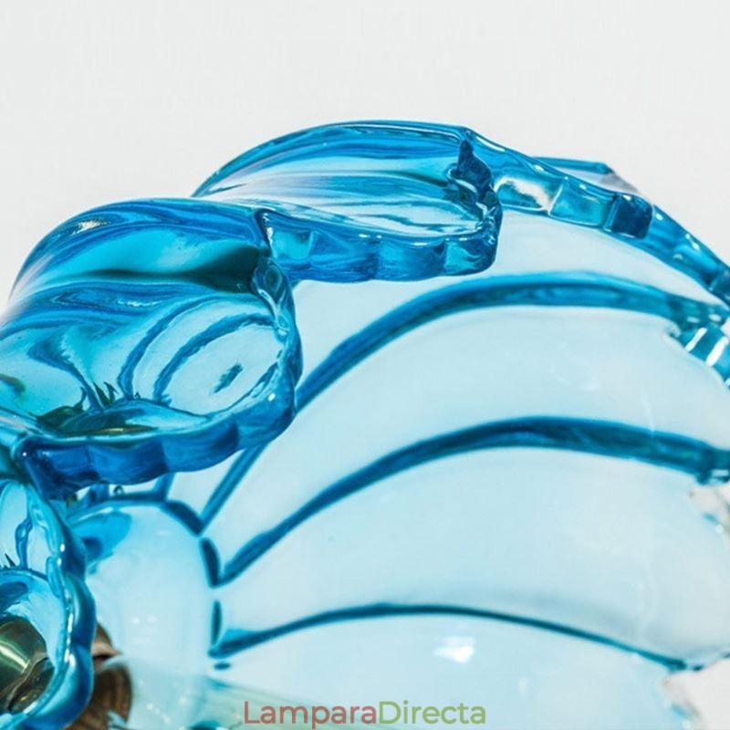 Lámpara colgante de cristal retro moderna con pantalla de flores e interruptor giratorio