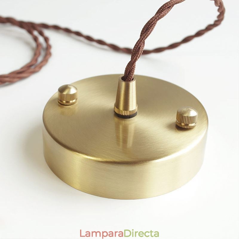 Lámpara colgante de cristal acanalado transparente con forma de flor e interruptor giratorio