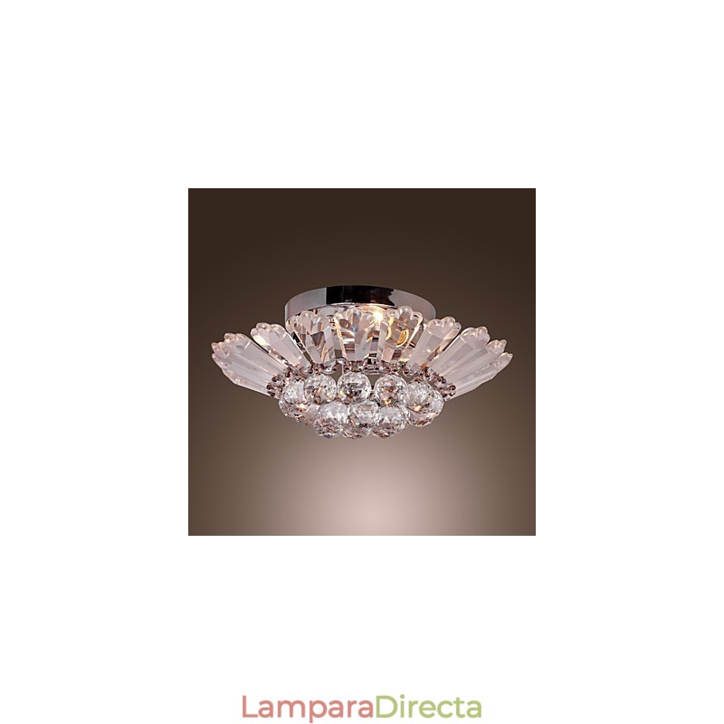Lámpara de techo semiempotrada moderna con detalles de cristal