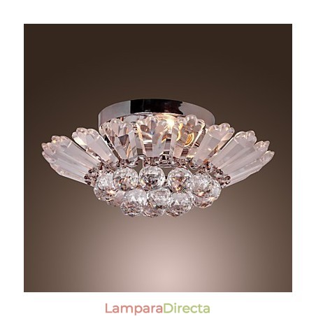 Lámpara de techo semiempotrada moderna con detalles de cristal Lámpara de techo semiempotrada moderna con detalles de cristal