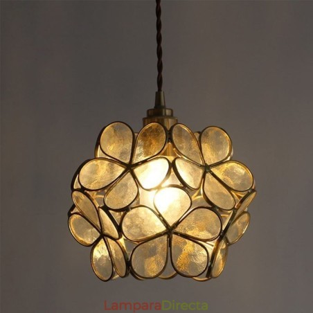 Lámpara colgante creativa nórdica de cristal para el hogar, lámpara de noche con forma de pétalo Lámpara colgante creativa nórdica de cristal para el hogar, lámpara de noche con forma de pétalo