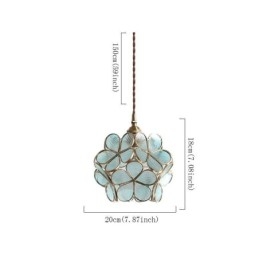 Lámpara colgante creativa nórdica de cristal para el hogar, lámpara de noche con forma de pétalo