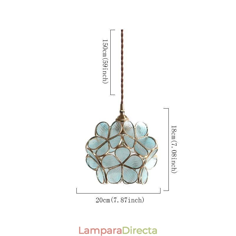 Lámpara colgante creativa nórdica de cristal para el hogar, lámpara de noche con forma de pétalo
