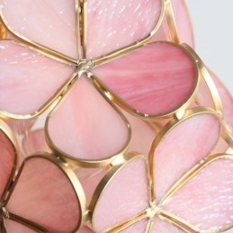 Lámpara colgante creativa nórdica de cristal para el hogar, lámpara de noche con forma de pétalo