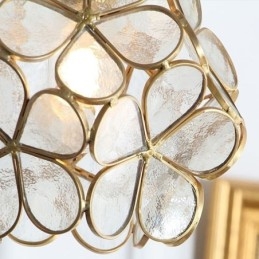 Lámpara colgante creativa nórdica de cristal para el hogar, lámpara de noche con forma de pétalo