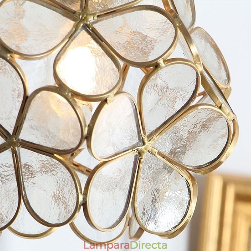 Lámpara colgante creativa nórdica de cristal para el hogar, lámpara de noche con forma de pétalo