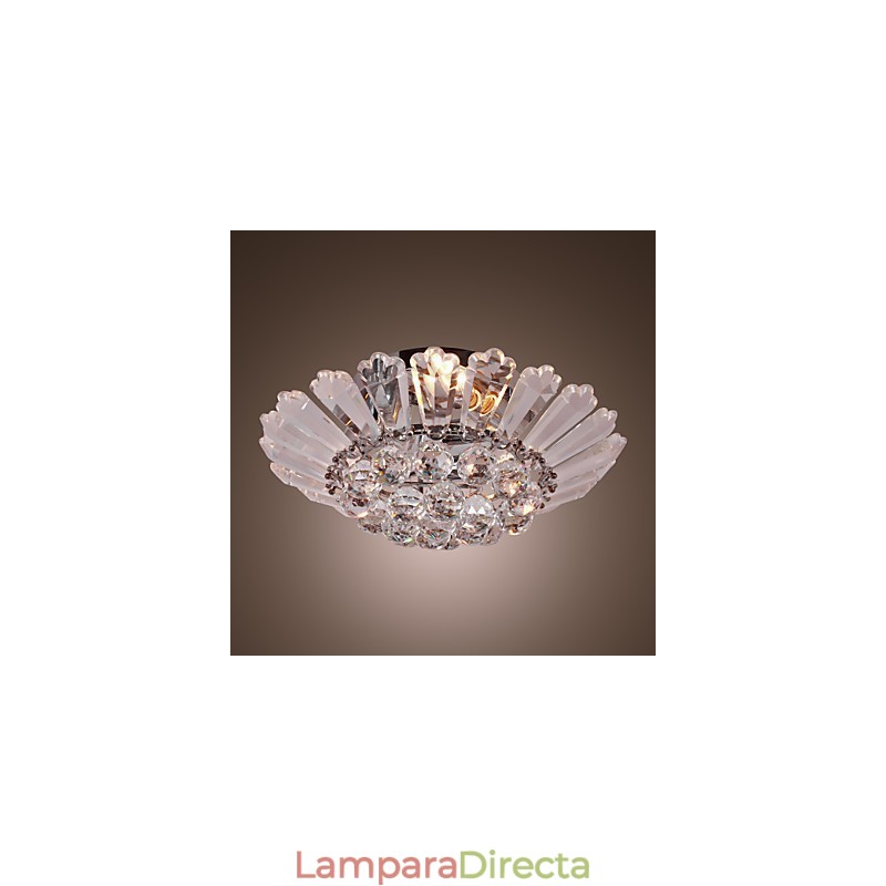 Lámpara de techo semiempotrada moderna con detalles de cristal