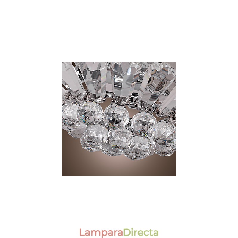 Lámpara de techo semiempotrada moderna con detalles de cristal