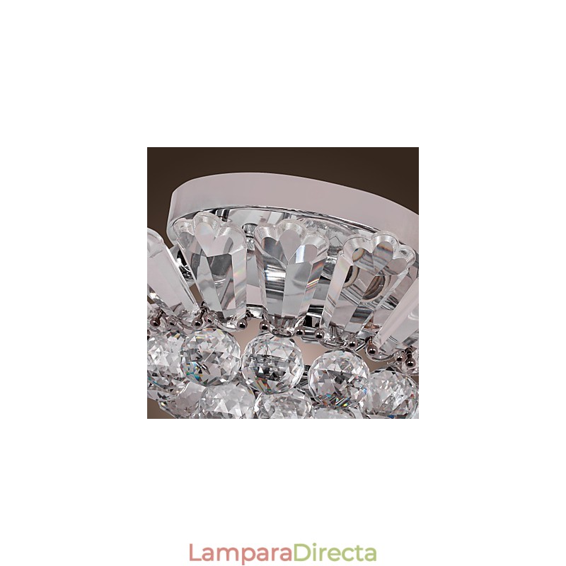 Lámpara de techo semiempotrada moderna con detalles de cristal