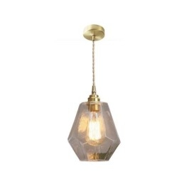 Lámpara colgante retro nórdica de latón y cristal para el hogar, lámpara con forma de torre.