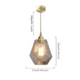 Lámpara colgante retro nórdica de latón y cristal para el hogar, lámpara con forma de torre.
