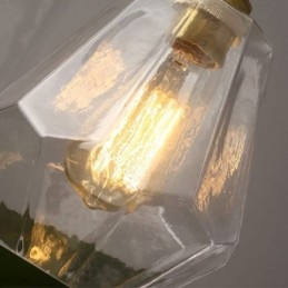 Lámpara colgante retro nórdica de latón y cristal para el hogar, lámpara con forma de torre.