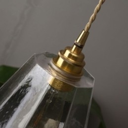 Lámpara colgante retro nórdica de latón y cristal para el hogar, lámpara con forma de torre.