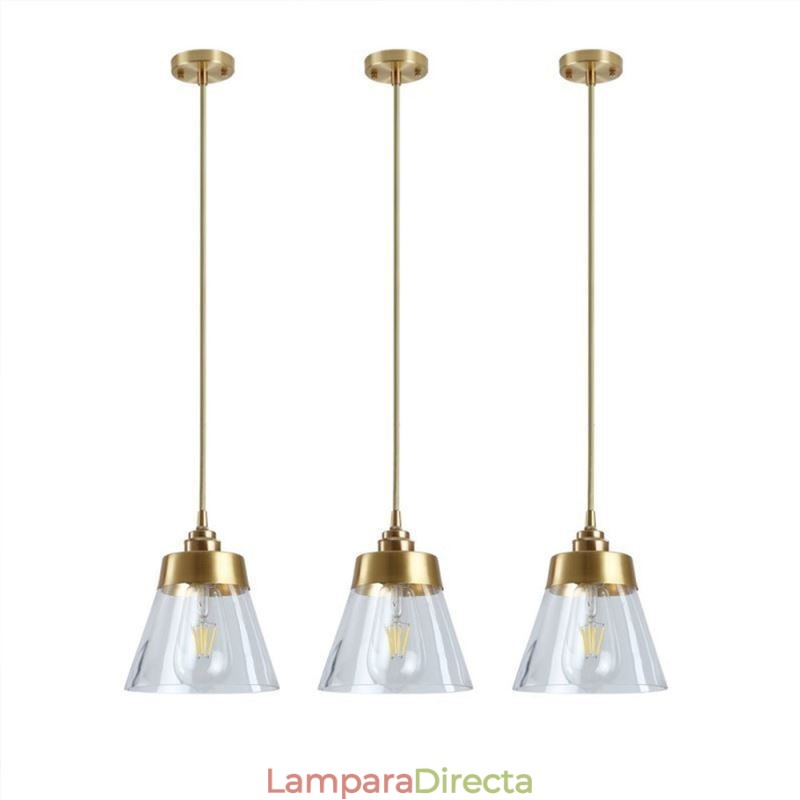 Lámpara colgante retro nórdica con pantalla de cristal, iluminación para el hogar, soporte de latón.
