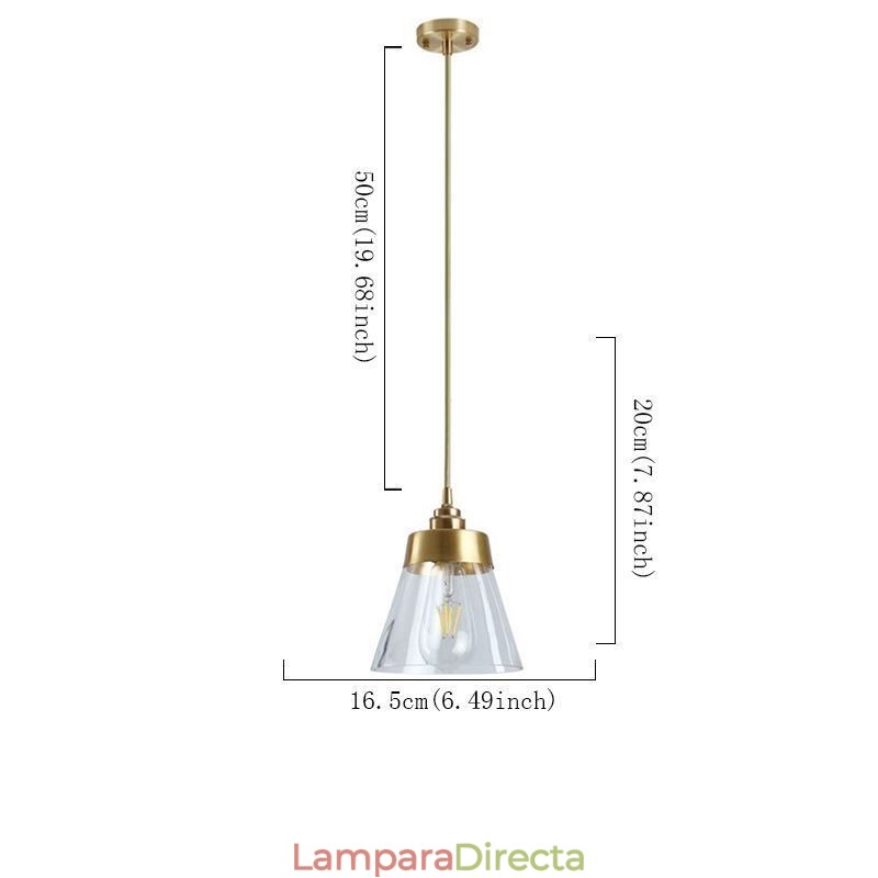 Lámpara colgante retro nórdica con pantalla de cristal, iluminación para el hogar, soporte de latón.
