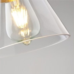 Lámpara colgante retro nórdica con pantalla de cristal, iluminación para el hogar, soporte de latón.